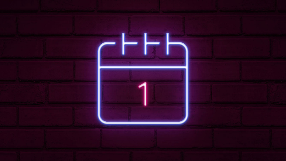 Neon-Symbol Kalender